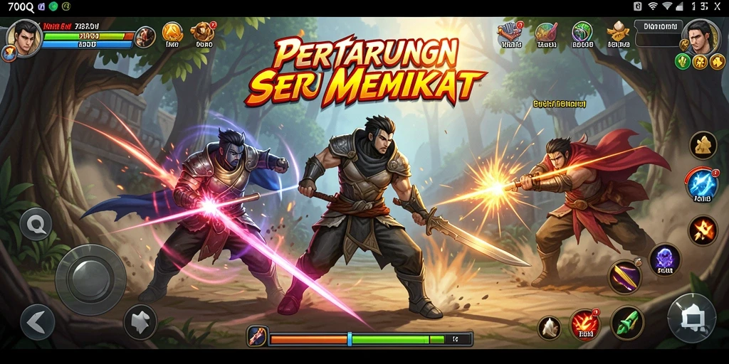 Screenshot 700Q menampilkan aksi pertarungan mendebarkan dan karakter unik.