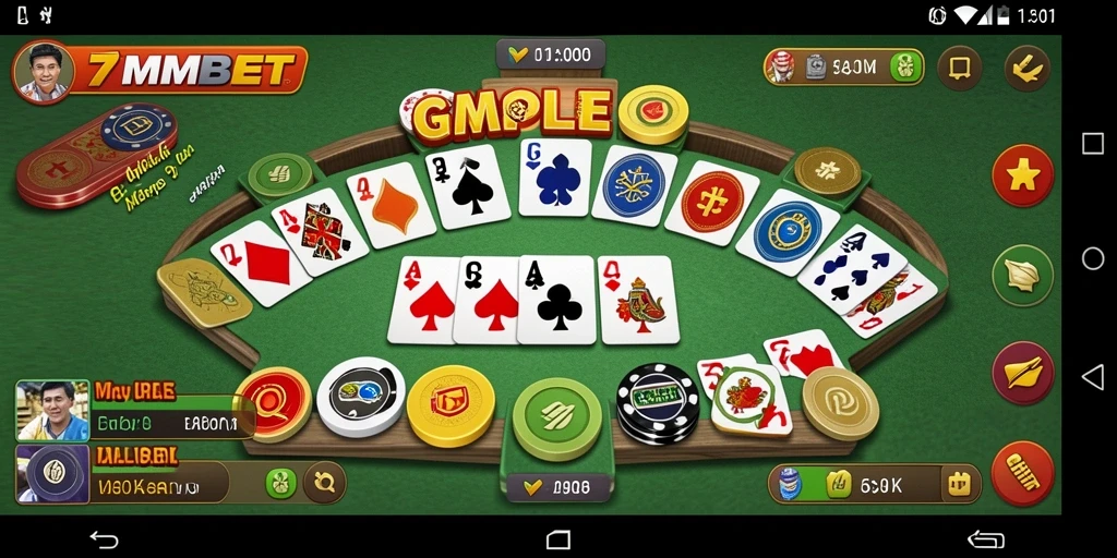 Tampilan gameplay Gaple yang seru dan interaktif di 7MMBET.