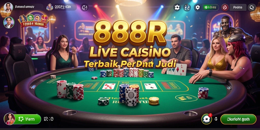Tampilan gameplay Live Casino yang menegangkan di 888R.
