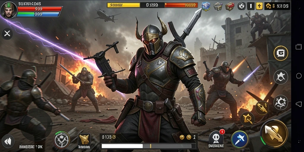 Tangkapan layar menampilkan pertempuran seru dalam game SLG.