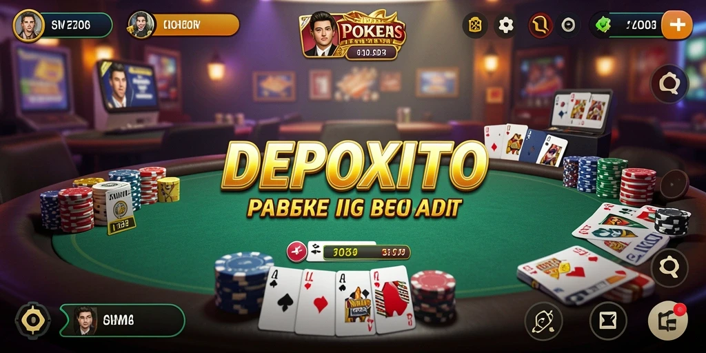 Screenshot gameplay DEPOXITO menampilkan momen seru bermain poker.