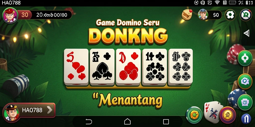 Screenshot menunjukkan momen seru gameplay Domino.