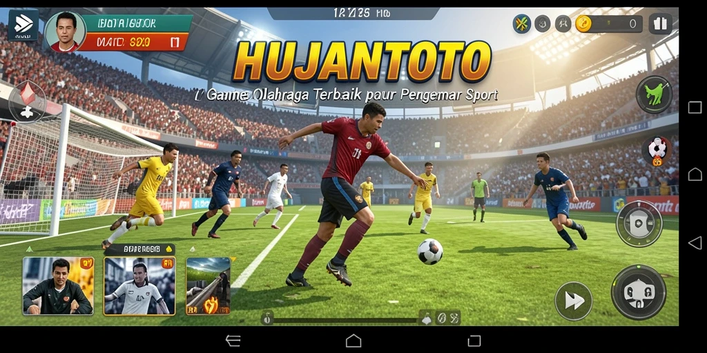 Screenshot gameplay HUJANTOTO menampilkan aksi seru pertandingan olahraga.