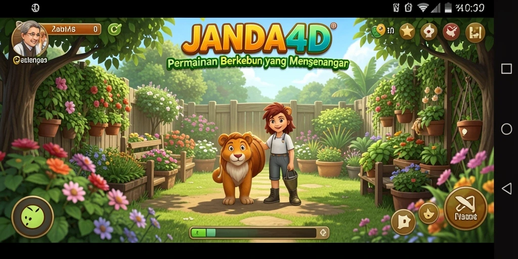 Tampilan permainan <strong>JANDA4D</strong> yang menawan dengan ladang hijau dan hewan ternak.