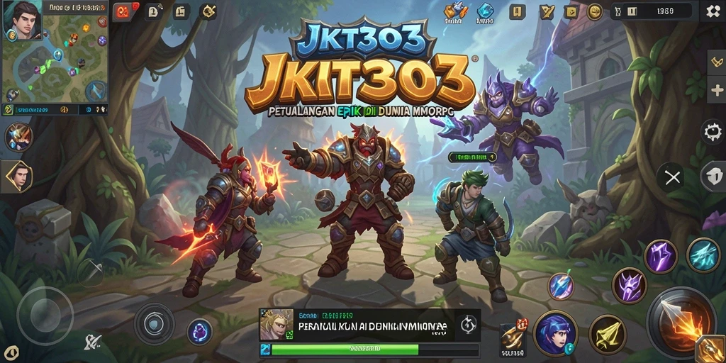 Tampilan gameplay epik di JKT303, dunia MMORPG yang menakjubkan.