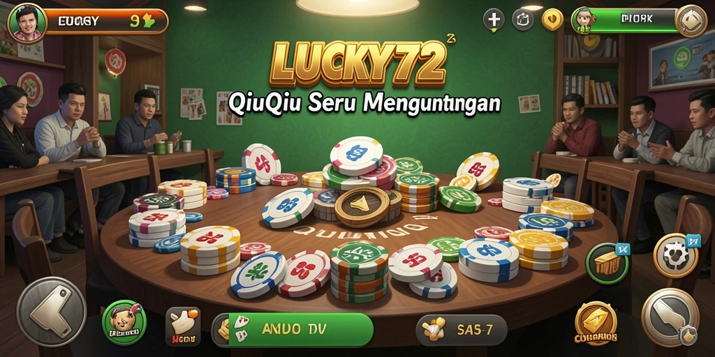 Tampilan menarik dari gameplay seru QiuQiu di LUCKY72.