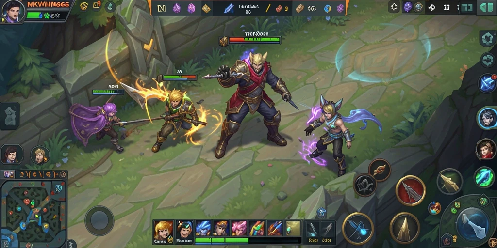 Tangkapan layar utama MKWIN666 yang menunjukkan pertarungan tim MOBA.