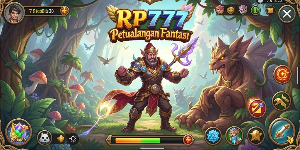 Tangkapan layar RP777 menunjukkan aksi petualangan yang mendebarkan.