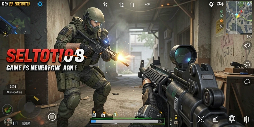 Gameplay intens SELTOTO dengan aksi tembak-menembak yang mendebarkan.