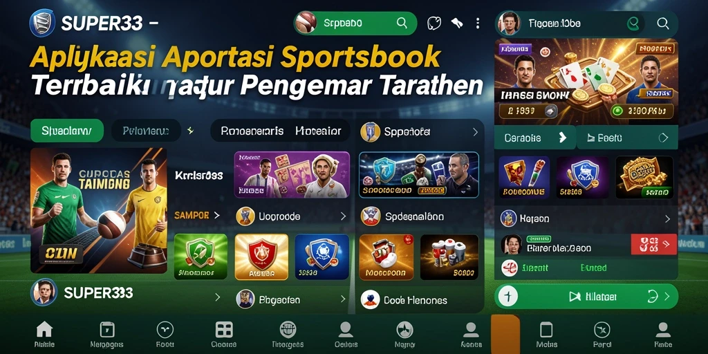 Screenshot SUPER33 menampilkan tampilan taruhan olahraga yang interaktif dan menarik.
